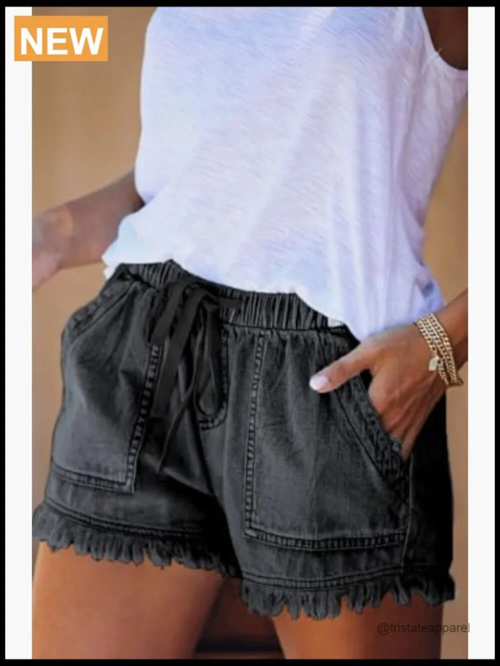 Lightweight Baggy Denim Hot Pants High Rise Drawstring Comfy Summer Shorts